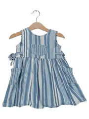 Vorschaubild 1 von Mädchen Sommerkleid Gr. 80 Blau Weiß Gestreift Baumwolle