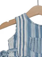 Vorschaubild 3 von Mädchen Sommerkleid Gr. 80 Blau Weiß Gestreift Baumwolle