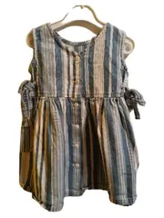 Vorschaubild 2 von Mädchen Sommerkleid Gr. 80 Blau Weiß Gestreift Baumwolle