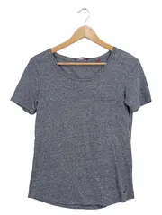 Vorschaubild 1 von Damen T-Shirt Gr. 34/XS Grau Meliert Brusttasche Basic