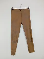 Vorschaubild 2 von Woman Slim Fit Lederhose Damen Braun Gr. M Casual