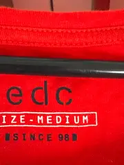 Vorschaubild 5 von EDC Damen T-Shirt Rot Einheitsgröße Casual Herz-Applikationen