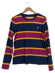 Vorschaubild 1 von Langarmshirt Herren L Gestreift Navy Bordeaux Gelb