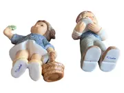 Vorschaubild 2 von Dekofigur Kind Keramik Nostalgisch Blau 7.5cm