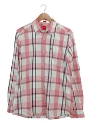 Vorschaubild 1 von Herren Freizeithemd Kariert Rosa Weiß Gr. M Regular Fit