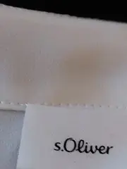 Vorschaubild 3 von Damen Bluse Gr. 40/L Weiß Elegant V-Ausschnitt Kurzarm