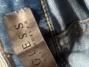 Vorschaubild 4 von Damen Destroyed Jeans Gr. 26 mit Blumenstickerei Blau Slim Fit