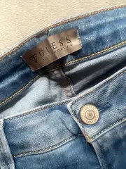 Vorschaubild 2 von Damen Destroyed Jeans Gr. 26 mit Blumenstickerei Blau Slim Fit