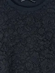 Vorschaubild 2 von Damen Top Gr. 36/S Elegant Blumenmuster Spitze Ärmellos Schwarz