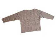 Vorschaubild 2 von Damen Langarmshirt Gestreift Beige Herz-Print Gr. L