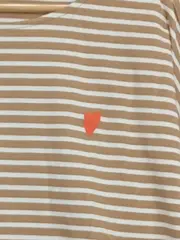Vorschaubild 3 von Damen Langarmshirt Gestreift Beige Herz-Print Gr. L