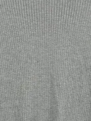 Vorschaubild 2 von Damen Pullover Rollkragen Rippstrick Langarm Grau Metallic Gr. S