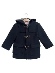 Vorschaubild 1 von Kinder Dufflecoat Blau Gr. 98 Wolle Kapuze Winterjacke