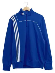 Vorschaubild 1 von Herren Trainingspullover Blau Gr. 48/M Sport Sweatshirt Quarter Zip