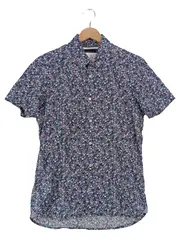 Vorschaubild 1 von Herren Business Hemd Kurzarm Floral Blau Gr. 46/S