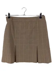 Vorschaubild 1 von Damen Faltenrock 42/XL Braun Kariert Klassisch Elegant