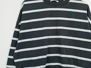 Vorschaubild 2 von Damen Pullover Grau Gestreift Casual Gr. M na L Sweatshirt