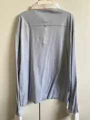 Vorschaubild 2 von Herren Freizeithemd Langarm Blau Gr. 50/L Baumwolle Casual Uni