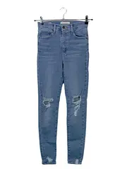 Vorschaubild 1 von Damen Jeans Skinny Fit W26/34 High Waist Ripped Blau Casual