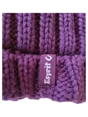 Vorschaubild 2 von Mütze Damen Lila Strickmütze Bommel Polyacryl Casual