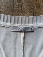 Vorschaubild 2 von EDC Damen T-Shirt V-Ausschnitt Weiß Gr. 36/S Casual Kurzarm