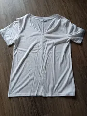 Vorschaubild 4 von EDC Damen T-Shirt V-Ausschnitt Weiß Gr. 36/S Casual Kurzarm