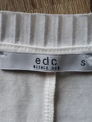 Vorschaubild 3 von EDC Damen T-Shirt V-Ausschnitt Weiß Gr. 36/S Casual Kurzarm