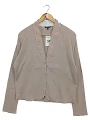 Vorschaubild 1 von Damen Strickjacke Beige Gr. 42/XL Klassisch Elegant Baumwolle