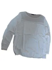 Vorschaubild 1 von Damen Bluse Gr. 42 XL Weiß Baumwolle Casual