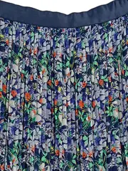 Vorschaubild 2 von Damen Faltenrock Blumenmuster Midirock Gr. XL Mehrfarbig