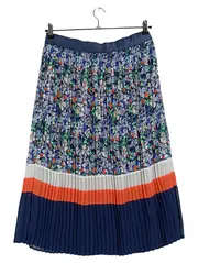 Vorschaubild 1 von Damen Faltenrock Blumenmuster Midirock Gr. XL Mehrfarbig