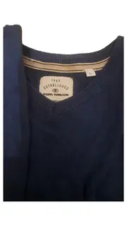 Vorschaubild 2 von Herren Pullover Gr. L Blau V-Ausschnitt 100% Baumwolle