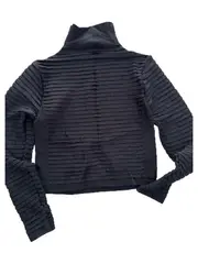 Vorschaubild 3 von Damen Rollkragenpullover Cropped Schwarz Gr. S Rippstrick Langarm