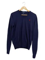 Vorschaubild 1 von Pullover Herren S Slim Fit Merino Wolle V-Ausschnitt Navy