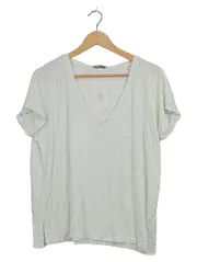 Vorschaubild 1 von Trafaluc Damen T-Shirt V-Ausschnitt Weiß Modal Gr. S Basic