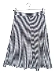 Vorschaubild 2 von Damen Rock Midirock Gr. M/38 Blau Weiß Gestreift Maritim