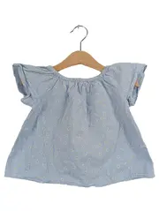 Vorschaubild 1 von BabyGirl Sommerkleid Blau Gestreift Blumenmuster Gr. 86