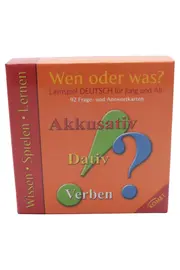 Vorschaubild 1 von Wen oder was? Lernspiel Deutsch Grammatik Rechtschreibung Pappe Mehrfarbig