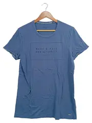 Vorschaubild 1 von Herren T-Shirt Blau Gr. 48/M Baumwolle Logo Print Casual