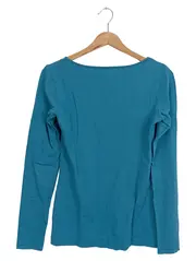 Vorschaubild 2 von Damen Langarmshirt Gr. M Türkis Baumwolle Basic Shirt