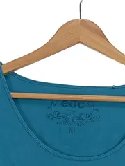 Vorschaubild 3 von Damen Langarmshirt Gr. M Türkis Baumwolle Basic Shirt