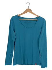 Vorschaubild 1 von Damen Langarmshirt Gr. M Türkis Baumwolle Basic Shirt