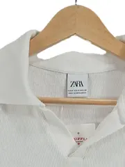 Vorschaubild 3 von Herren Poloshirt Weiß Gr. 48, M Rippstrick Casual Kurzarm