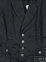 Vorschaubild 4 von Damen Blazer Jacke Schwarz Baumwolle Casual Gr. L 42