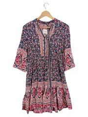 Vorschaubild 1 von Damen Freizeitkleid M Blumenmuster Mehrfarbig Vintage