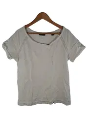 Vorschaubild 1 von Damen T-Shirt Gr. 42 XL Weiß Kurzarm Casual Baumwolle Spitze