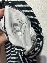 Vorschaubild 3 von Damen Capri Leggings Sporthose Schwarz Weiß Gestreift Gr. 40 L