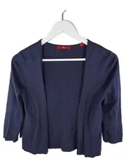 Vorschaubild 1 von Damen Bolero Strickjacke Cardigan Gr. 34/XS Blau 3/4-Arm