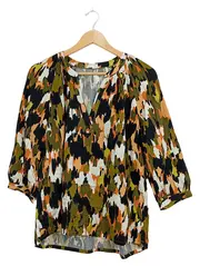 Vorschaubild 1 von Damen Bluse Gr. 38 Viskose Abstrakt Mehrfarbig 3/4-Arm