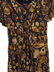 Vorschaubild 3 von Wickelkleid Damen Gr. 38 Animal Print Braun Schwarz Elegant